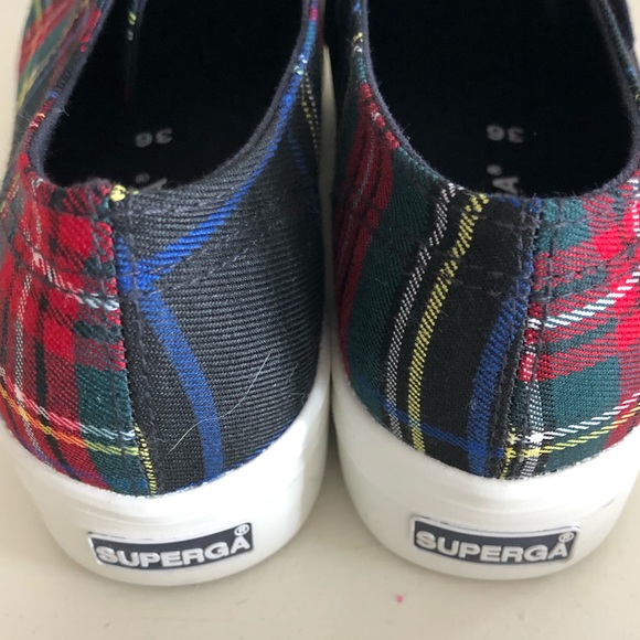 Superga Tartan Plaid Platform Sneakers - Picture 2 of 4